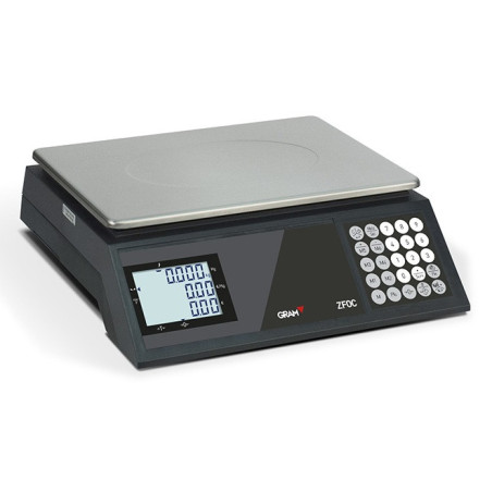 Balança comercial ZFOC GRAM| Com verificação Metrológica CE-M | Alcance 6/15kg ou 15/30kg
