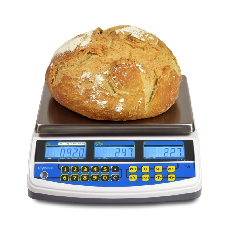 Balança comercial TW - Baxtran | Com verificação Metrológica CE-M, alcance 3kg, 6kg, 15kg ou 30kg