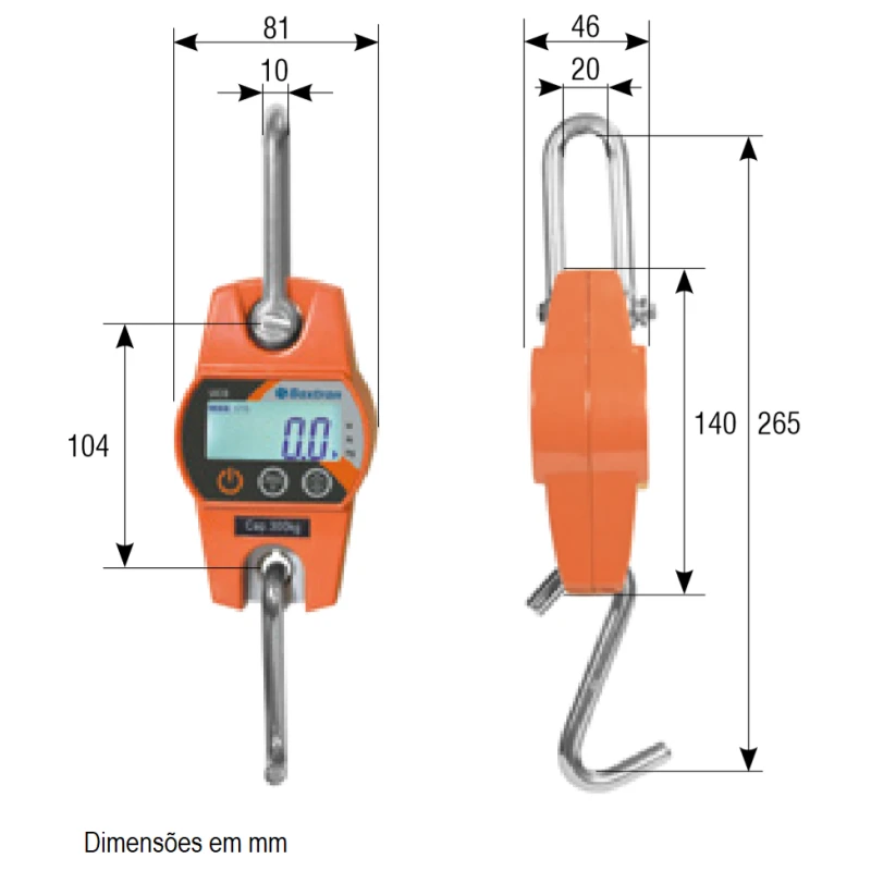 Balança de Gancho Baxtran UCS – Dinamómetro Digital até 300 kg