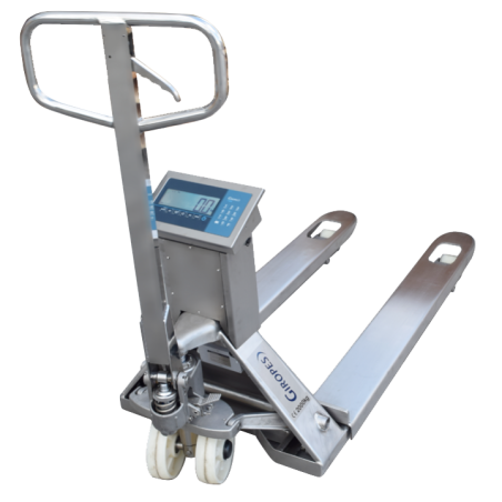 Porta paletes com balança TP410 WIDE INOX - Baxtran | Alcance 2000 kg