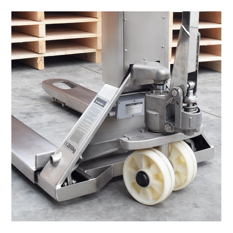 Porta paletes com balança TP410 WIDE INOX - Baxtran | Alcance 2000 kg